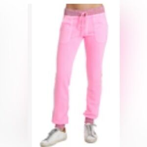 Hard Tail Bright Pink Trifecta French Terry Stripe Jogger (fitted sweatpants)